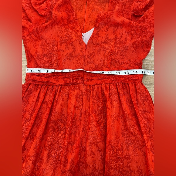 French connection red poppy lace mini dress size 8 - Picture 10 of 14